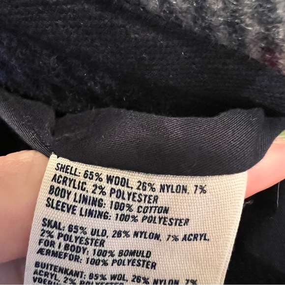 Abercrombie Wool coat navy blue plaid size large - Picture 5 of 5